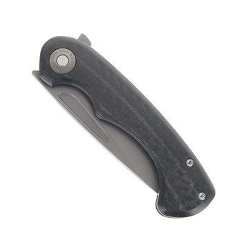 Two Sun Folding Knife Carbon Fiber/Titanium Handle YJ01-V1 Stonewashed Blade TS448-YJ01