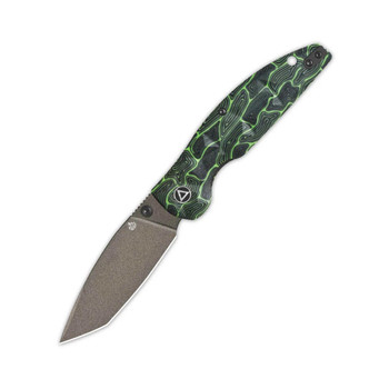 QSP Turtle Punk Folding Knife Black/Green G10 Handle 14C28N Tanto Plain Edge Champagne Ceramic Coating Finish QS158-C2 QSP Turtle Punk Folding Knife Black/Green G10 Handle 14C28N Tanto Plain Edge Champagne Ceramic Coating Finish QS158-C2