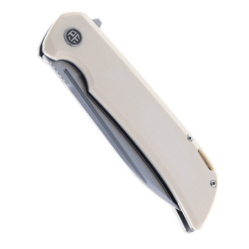 Petrified Fish Tunny Folding Knife White G10 Handle 14C28N Steel Blade PFB05WS Petrified Fish Tunny Folding Knife White G10 Handle 14C28N Steel Blade PFB05WS