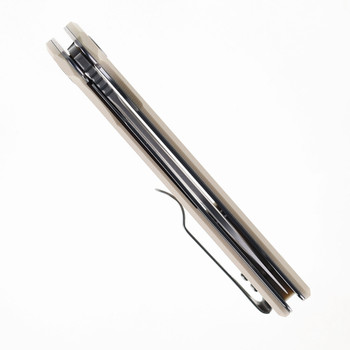 Petrified Fish Tunny Folding Knife White G10 Handle 14C28N Steel Blade PFB05WS Petrified Fish Tunny Folding Knife White G10 Handle 14C28N Steel Blade PFB05WS