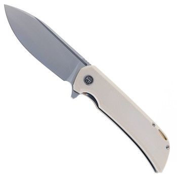 Petrified Fish Tunny Folding Knife White G10 Handle 14C28N Steel Blade PFB05WS Petrified Fish Tunny Folding Knife White G10 Handle 14C28N Steel Blade PFB05WS