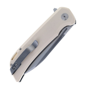 Petrified Fish Tunny Folding Knife White G10 Handle 14C28N Steel Blade PFB05WS Petrified Fish Tunny Folding Knife White G10 Handle 14C28N Steel Blade PFB05WS