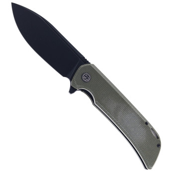 Petrified Fish Tunny Folding Knife Green Micarta Handle Black Stonewashed 14C28N Blade PFB05GRMDW Petrified Fish Tunny Folding Knife Green Micarta Handle Black Stonewashed 14C28N Blade PFB05GRMDW