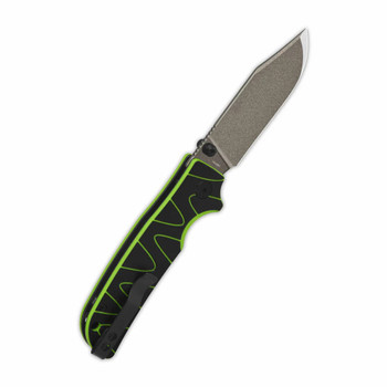QSP Kali Button Lock Folding Knife Black/Neon G10 Handle 14C28N Clip Point Plain Edge Champagne Ceramic Coating Finish QS159-C2 QSP Kali Button Lock Folding Knife Black/Neon G10 Handle 14C28N Clip Point Plain Edge Champagne Ceramic Coating Finish QS159-C2