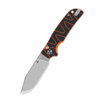 QSP Kali Button Lock Folding Knife Black/Orange G10 Handle 14C28N Clip Point Plain Edge Stonewash Finish QS159-D1 QSP Kali Button Lock Folding Knife Black/Orange G10 Handle 14C28N Clip Point Plain Edge Stonewash Finish QS159-D1