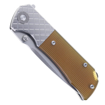 TwoSun Flipper Folding Knife Titanium/PEI Handle M390 Plain Edge TS461-M390