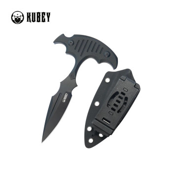 Kubey Fixed Blade Knife Black G10 Handle 14C28N Spear Point Plain Black Blade KU242C Kubey Fixed Blade Knife Black G10 Handle 14C28N Spear Point Plain Black Blade KU242C