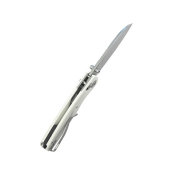 Kubey Breeze Every Carry Crossbar Lock Folding Knife White G10 Handle 14C28N Sheepsfoot Plain Edge Stonewash Finish KU288E Kubey Breeze Every Carry Crossbar Lock Folding Knife White G10 Handle 14C28N Sheepsfoot Plain Edge Stonewash Finish KU288E
