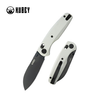 Kubey Breeze Every Carry Crossbar Lock Folding Knife White G10 Handle 14C28N Sheepsfoot Plain Edge Blackwash Finish KU288H Kubey Breeze Every Carry Crossbar Lock Folding Knife White G10 Handle 14C28N Sheepsfoot Plain Edge Blackwash Finish KU288H