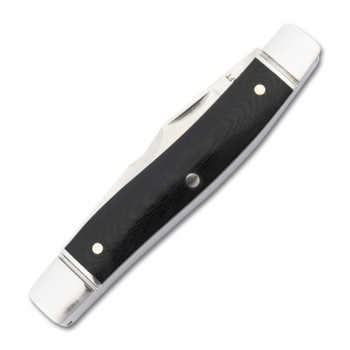 RoseCraft Blades Sequatchie River Muskrat Folding Knife Black Micarta Handle D2 Clip Point Plain Edge Satin Finish RCT018