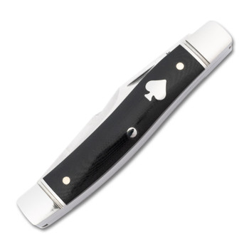 RoseCraft Blades Sequatchie River Muskrat Folding Knife Black Micarta Handle D2 Clip Point Plain Edge Satin Finish RCT018