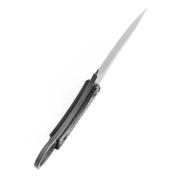 Kansept Niko Fixed Blade Knife Black Micarta Handle D2 Clip Point Plain Gray Blade G004A6