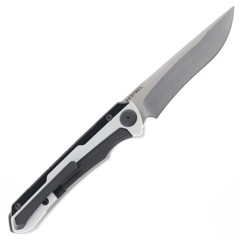 Maxace Kestrel Folding Knife White/Black Aluminum/G10 Handle Magnacut Drop Point Plain Edge Satin Finish MM28-1-A