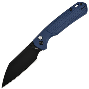 CJRB Pyrite-Light Folding Knife Blue FRN Handle Wharncliffe Plain Black Blade J1945-BBU