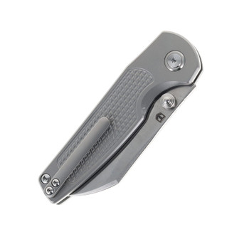 Artisan Cutlery Cleo Button Lock Folding Knife Titanium Handle S90V Plain Edge 1871G-GY