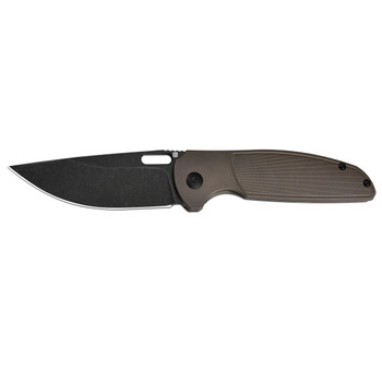 Artisan Cutlery Satyr Folding Knife Brown Titanium Handle S90V Drop Point Plain Black Blade 1852G-BBO