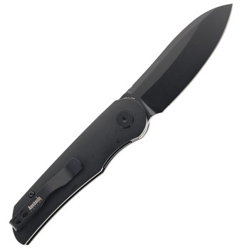 Petrified Fish PFE16 Elcamino Folding Knife Black Aluminum Handle N690 Plain Edge Black Stonewash Finish PFE16DADW