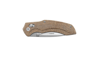 Viper Oniro Crossbar Lock Folding Knife Brown Blurlap Micarta Handle Magnacut Plain Edge Stonewash Finish V6012IM