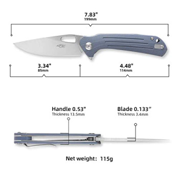 Ganzo Firebird Folding Knife Green G10 Handle D2 Drop Point Plain Edge FH921-OR