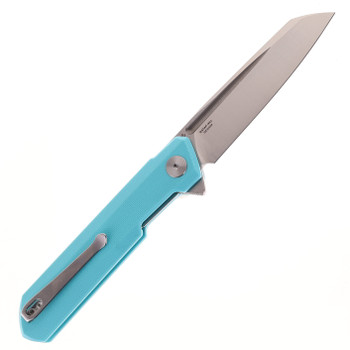 Bestechman Dundee Folding Knife Light Blue G10 Handle D2 Plain Edge Stonewash/Satin Finish BMK09B