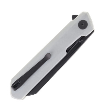 Bestechman Dundee Folding Knife White G10 Handle D2 Sheepsfoot Plain Edge Gray PVD Finish BMK09D