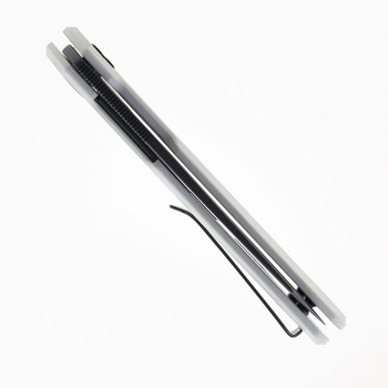 Bestechman Dundee Folding Knife White G10 Handle D2 Sheepsfoot Plain Edge Gray PVD Finish BMK09D