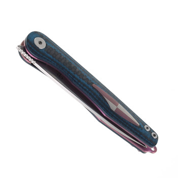 CH Knives  Carbon Fiber Blue G10 Handle Folding Knife M390 Blade Steel 3010BL