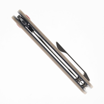 Kansept Anomaly Folding Knife Off White G10 Handle Damascus Plain Edge K2038A5