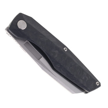 Vero Engineering Axon Liner Lock Folding Knife Marbled Carbon Fiber Handle Belt Satin M390 Blade