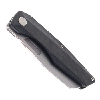 Vero Engineering Axon Liner Lock Folding Knife Marbled Carbon Fiber Handle Hand Satin M390 Blade