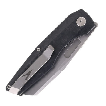 Vero Engineering Axon Liner Lock Folding Knife Marbled Carbon Fiber Handle Hand Satin M390 Blade