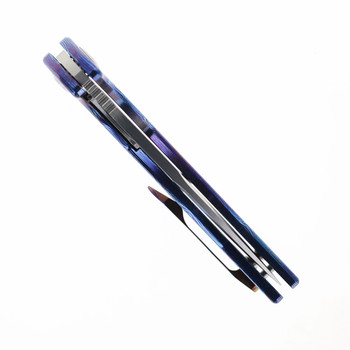 Kansept Kryo Folding Knife Timascus Handle S35VN Plain Edge Satin Finish K1001M2