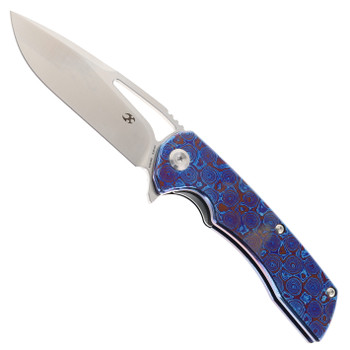 Kansept Kryo Folding Knife Timascus Handle S35VN Plain Edge Satin Finish K1001M2