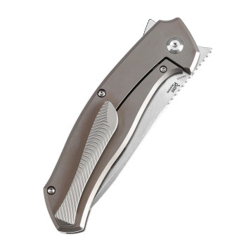 Kansept Havorn Folding Knife Bronze Titanium Copper Carbon Fiber Handle S35VN Clip Point Plain Edge K1069A4