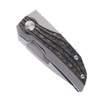 TwoSun Mazwan Mokhtar Folding Knife Titanium and Copper Carbon Fiber Handle M390 Blade TS463