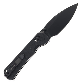 Defcon Ultra Lite Folding Knife Black G10 Handle 14C28N Drop Point Plain Black Blade TD011FBK