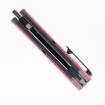 Maxace Capsule Pocket Knife Cerakote Pink/Black Titanium Handle Magnacut Blade MM29-1-B