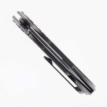 Two Sun Folding Knife Gray Titanium Handle M390 Drop Point Plain Edge TS361-M390