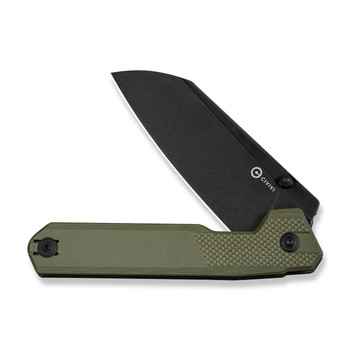 Civivi Hid Folding Knife OD Green G10 Handle 14C28N Plain Edge Black Stonewash Finish C23008-2