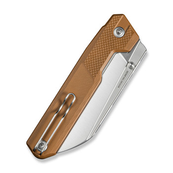 Civivi Hid Folding Knife Brown G10 Handle 14C28N Plain Edge Satin Finish C23008-3