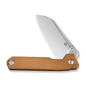 Civivi Hid Folding Knife Brown G10 Handle 14C28N Plain Edge Satin Finish C23008-3