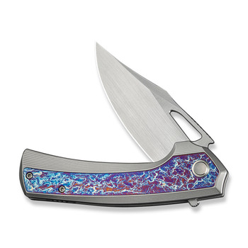 WE Nefaris Folding Knife Bead Blast/Flamed Titanium Handle 20CV Plain Edge Hand Rubbed Satin Finish WE22040FA-1