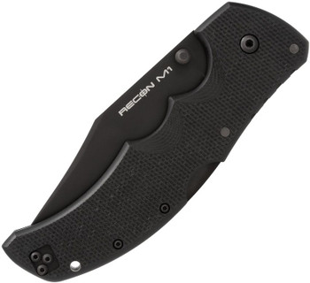 Cold Steel Recon 1 Tri-Ad Lock Folding Knife Black Handle Magnacut Clip Point Plain Edge Black Stonewash Finish 27TMC