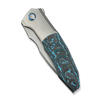 WE Archeozoic Folding Knife Polished Bead Blast/Arctic Storm Fat Carbon Fiber Handle M390 Plain Edge Polished Bead Blast Finish WE23091-4