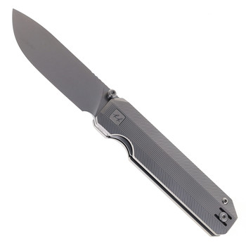 Knife Standards RR3 Folding Knife Stonemilled Titanium Handle Vanax Superclean Plain Edge Stonewash  Finish