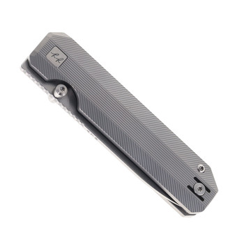 Knife Standards RR3 Folding Knife Stonemilled Titanium Handle Vanax Superclean Plain Edge Stonewash  Finish