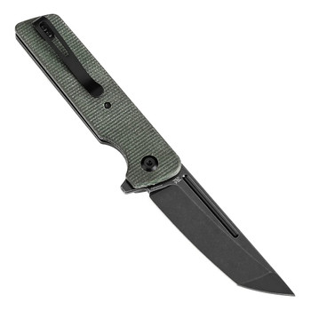 Tenable Anomaly Folding Knife Green Micarta Handle Nitro-V Plain Edge Blackwash Finish T2038T2