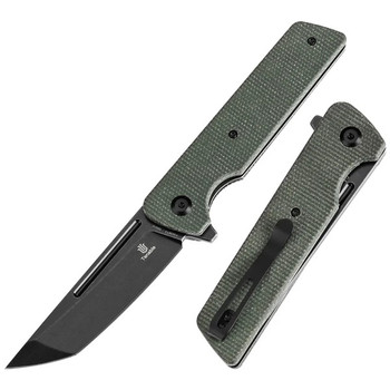 Tenable Anomaly Folding Knife Green Micarta Handle Nitro-V Plain Edge Blackwash Finish T2038T2