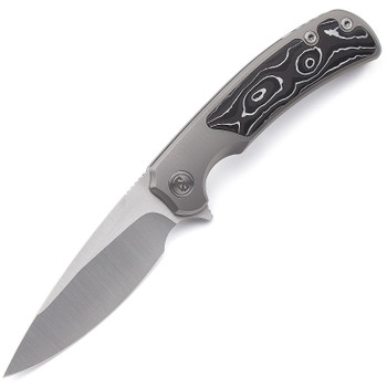 Miguron Ramto Folding Knife Titanium/Silver Carbon Fiber Handle