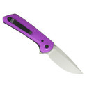 Reate PL-XF Folding Knife Purple Aluminum Handle Nitro-V Plain Satin Blade